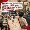 Thumbnail artikel tentang perkawinan campuran 1898, dengan latar sidang kolonial, meteran gas tua, dan dokumen Staatsblad 1898 No. 158 yang menyoroti aturan kolonial yang menjatuhkan status perempuan.